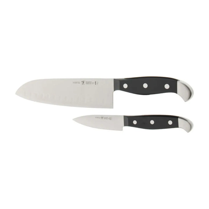 Henckels 1013670 Paring & Santoku Knife Set with Black Plastic Handle, 2 Piece