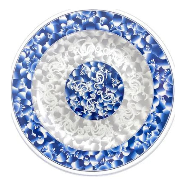 Thunder Group 1013DL Blue Dragon 12-5/8" Melamine Round Plate, Pack of 12