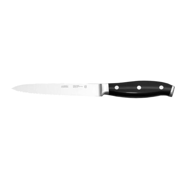 Henckels 1014008 Forged Premio 5" Serrated Utility Knife with Black Plastic Handle