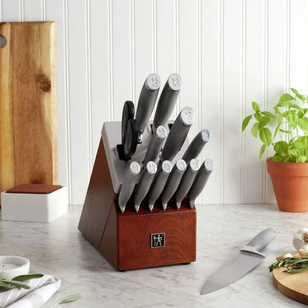 Henckels 1014117 Modernist 14-Piece Knife Set with Self Sharpening Wood Block