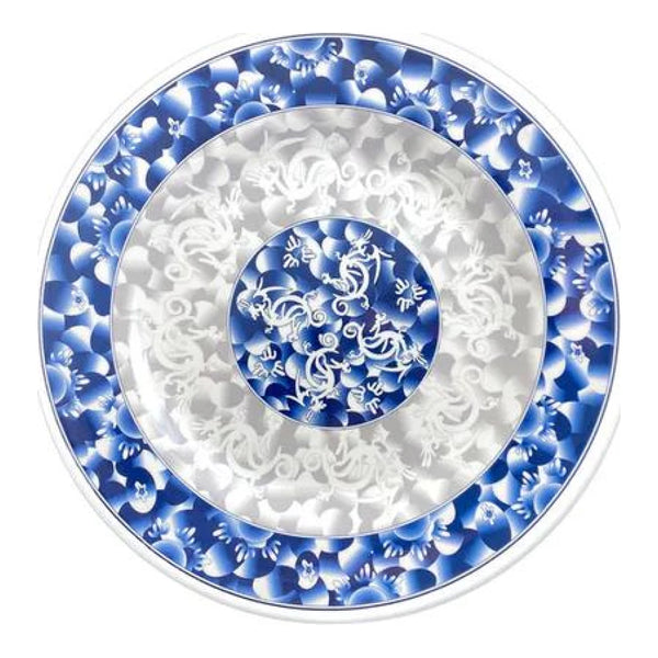 Thunder Group 1014DL Blue Dragon 14-1/8" Melamine Round Plate, Pack of 12