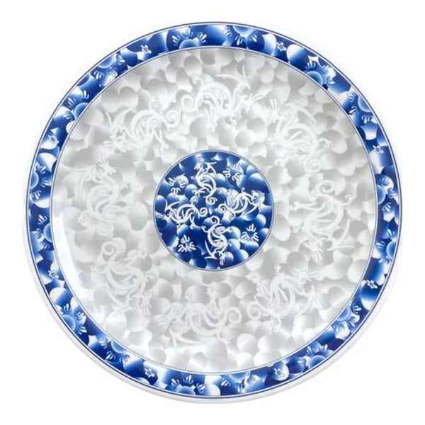 Thunder Group 1015DL Blue Dragon 14-3/8" Melamine Round Plate, Pack of 12