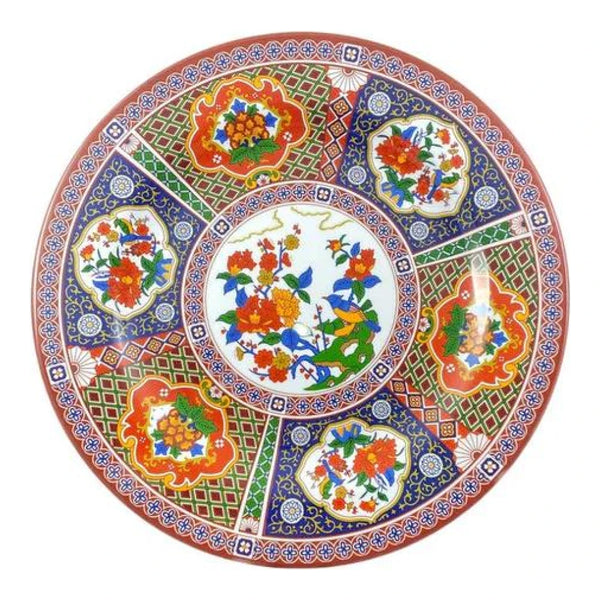 Thunder Group 1016TP Peacock 15-1/2" Melamine Round Plate, Pack of 12