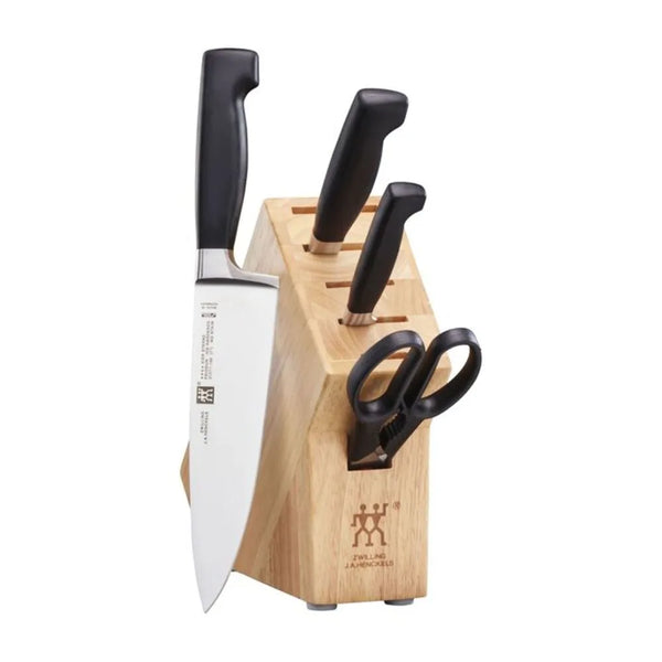 Zwilling 1018637 Four Star 6-Piece Piece Knife Set with Wood Block