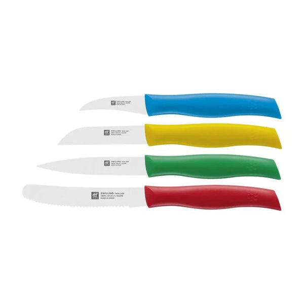 Zwilling 1019073 Twin Grip 4-Piece Multi-Colored Paring Knife Set