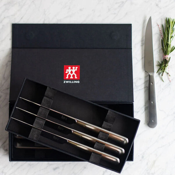 Zwilling 1019399 Porterhouse 8 Piece Stainless Steel Steak Knife Set in Black Presentation Box