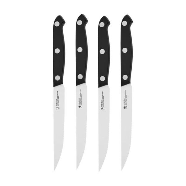 Henckels 1019435 4 1/2" Steak Knife with Black Plastic Handle, 4 Piece