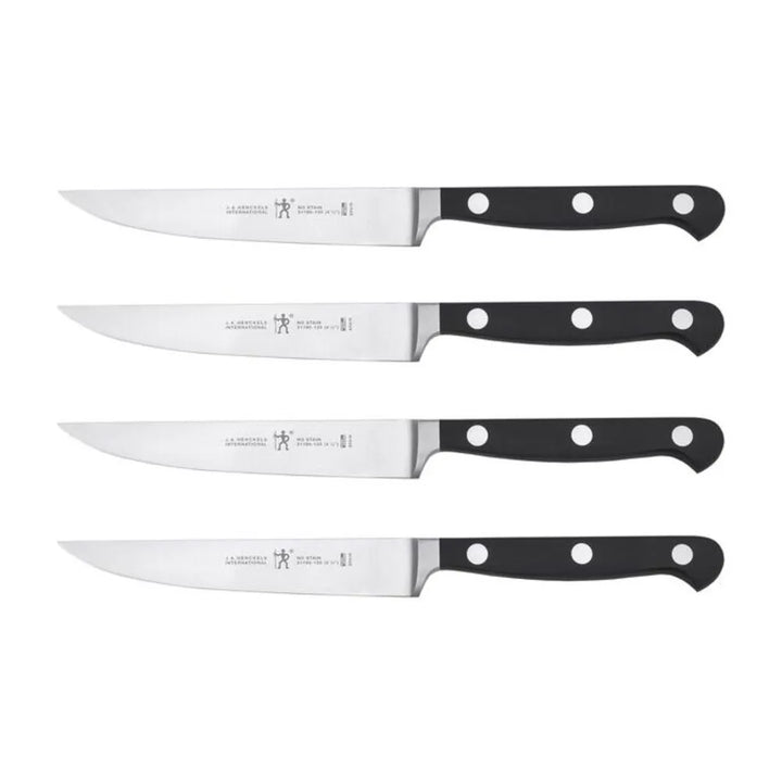 Henckels 1019437 Classic 4 Piece Steak Knife with Black Plastic Handle