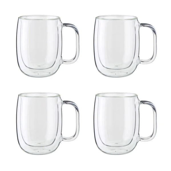 Zwilling 1019467 Sorrento Plus 12 Oz Double Wall Coffee Glass, 355ml, 4 Pcs