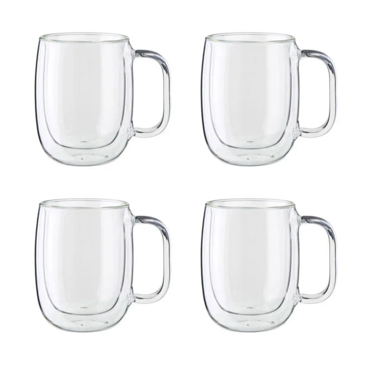 Zwilling 1019467 Sorrento Plus 12 Oz Double Wall Coffee Glass, 355ml, 4 Pcs