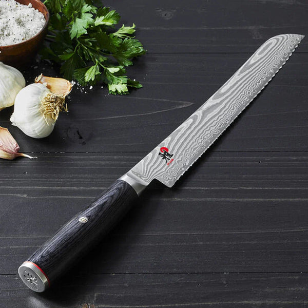 Miyabi 1019598 9 1/2" Bread Knife with Black Pakkawood Handle