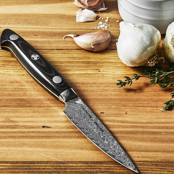 Zwilling 1019607 Kramer 3.5" Paring Knife with Black Linen Micarta Handle