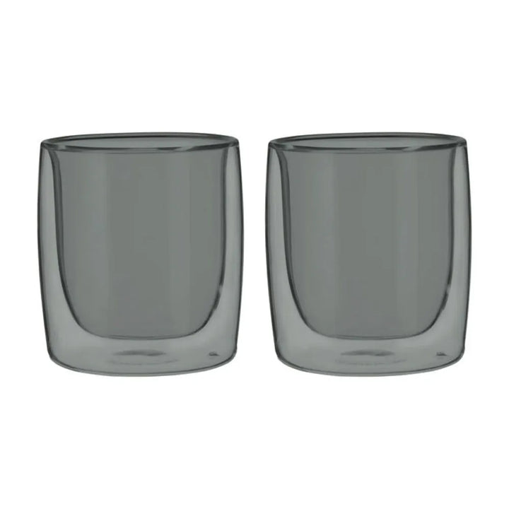 Zwilling 1022194 9 Oz Sorrento Double Wall Tumbler Glass, Smoke Grey, 266ml, 2 Pcs