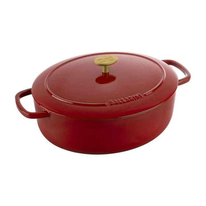 Ballarini 1023098 Bellamonte Cast Iron 4.75-qt Oval Dutch Oven, Pomodoro Red