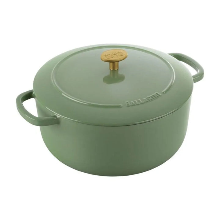 Ballarini 1023105 Bellamonte Cast Iron 5.75-qt Round Dutch Oven, Saggio Green