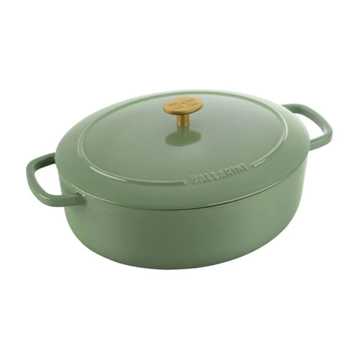 Ballarini 1023108 Bellamonte 4.75-qt Oval Cast Iron Dutch Oven, Saggio Green