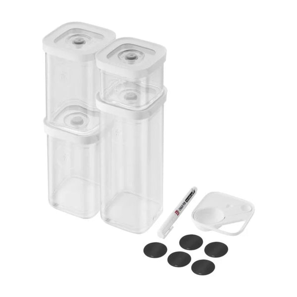 Zwilling 1025971 Fresh & Save Transparent-White Container Set, Small, 6 Pcs