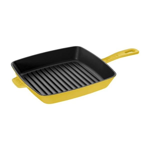 Staub 1029117 Cast Iron 12" Square Grill Pan, Citron