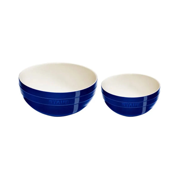 Staub 1029122 Stoneware 2-Piece Nested Mixing Bowl Set, Dark Blue