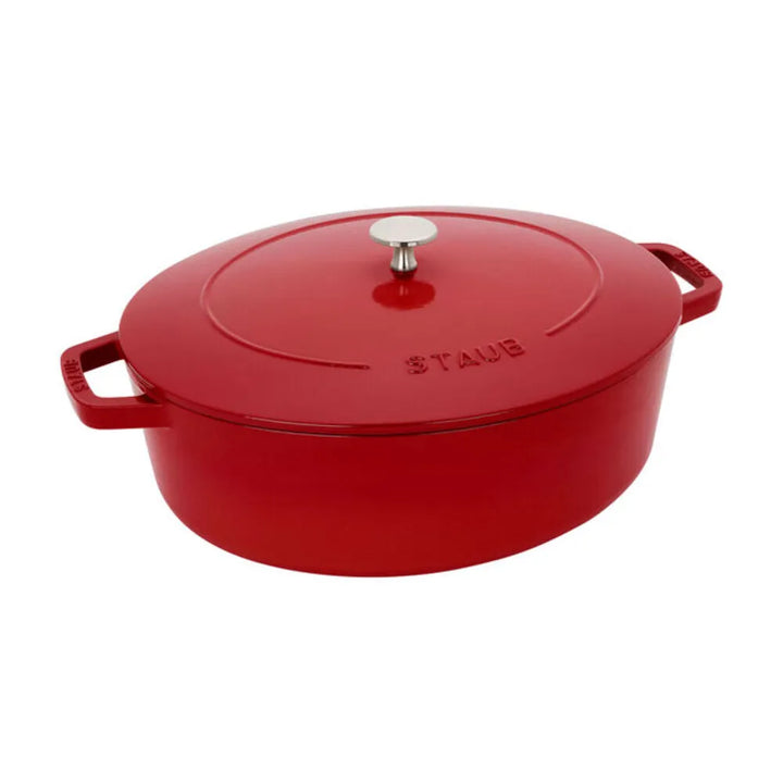 Staub 1029440 Cast Iron 6.25qt Wide Oval Dutch Oven, Cherry