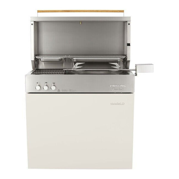 Zwilling 1029542 Flammkraft Model D Freestanding Gas Grill with Rotisserie, Ivory White