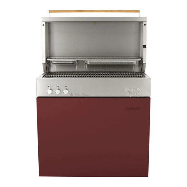 Zwilling 1029543 Flammkraft Model D Freestanding Gas Grill with Rotisserie, Ruby, 39.97 x 20.87 x 45.28, 16000 BTU