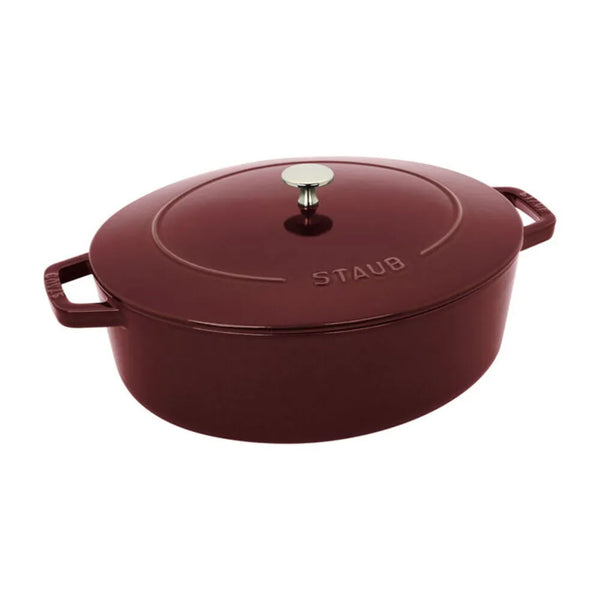 Staub 1029912 Cast Iron 6.25qt Oval Dutch Oven, Grenadine