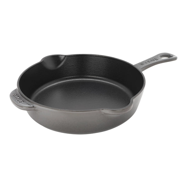 Staub 1029926 Cast Iron 8.5" Traditional Deep Skillet, Graphite Grey