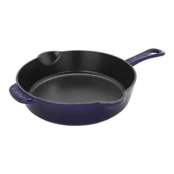 Staub 1029928 Cast Iron 8.5" Traditional Deep Skillet, Dark Blue