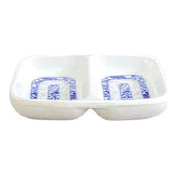 Thunder Group 1102DL Blue Dragon 2 oz Melamine Twin Sauce Dish, Pack of 12