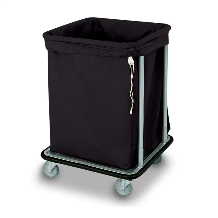 Forbes Industries 1106-B 23.75" Laundry Cart, H.D. Cloth Bag in Black, 6- Bushel, 4" Gray Wheels - The Horecastore