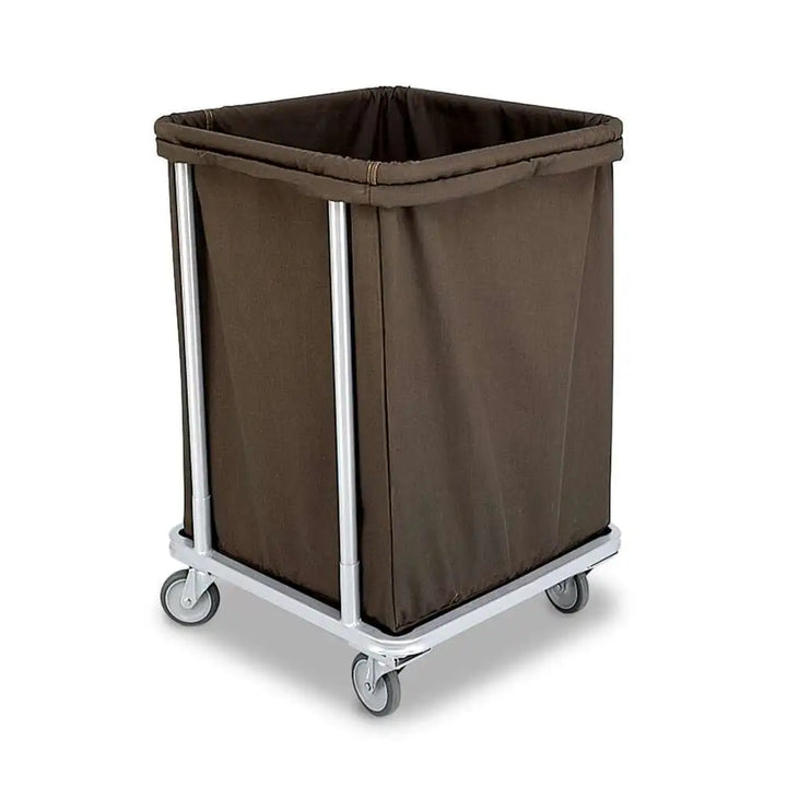 Forbes Industries 1106 23.75" Laundry Cart, H.D. Cloth Bag in Black, 6-Bushel, 4" Gray Wheels