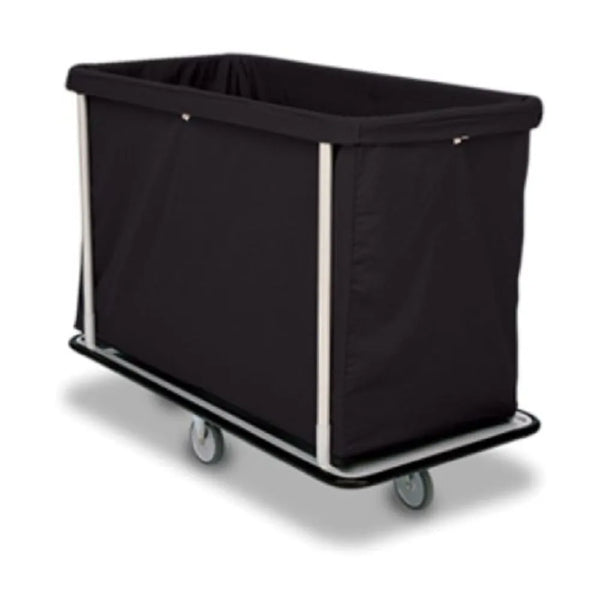 Forbes Industries 1120 48.50" Laundry Cart, H.D. Cloth Bag in Black, 15-Bushel, 5" Gray Wheels