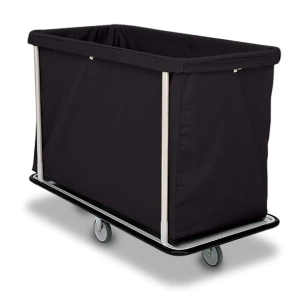 Forbes Industries 1120-B 48.50" Laundry Cart, H.D. Cloth Bag in Black, 15-Bushel, 5" Gray Wheels - The Horecastore