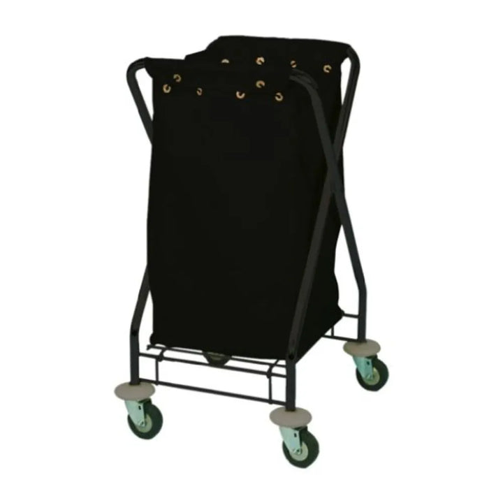 Forbes Industries 1128 26.5" Folding Laundry Cart , Black H.D. Canvas Bag, 4-Bushel, 4" Gray Wheels