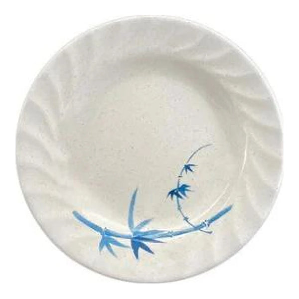 Thunder Group 1207BB Blue Bamboo 7" Melamine Curved Rim Plate, Pack of 12