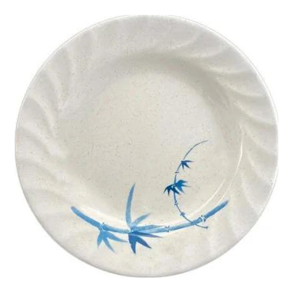 Thunder Group 1208BB Blue Bamboo 8" Melamine Curved Rim Plate, Pack of 12