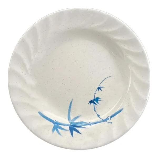 Thunder Group 1209BB Blue Bamboo 9-1/4" Melamine Curved Rim Plate, Pack of 12