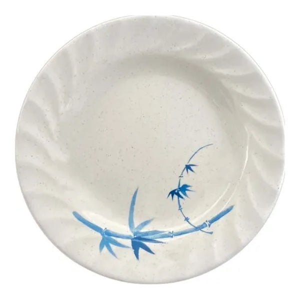 Thunder Group 1210BB Blue Bamboo 10-1/2" Melamine Curved Rim Plate, Pack of 12