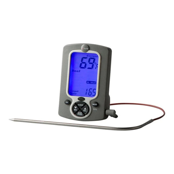 Taylor 1471N Digital Wired Probe Thermometer with Built-In Timer for Ovens, 32 - 392 F