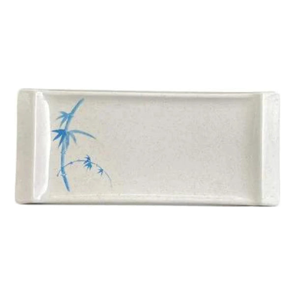 Thunder Group 1501BB Blue Bamboo 8-1/2" x 3-3/4" Vegetable Serving Plate, Pack of 12