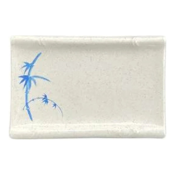 Thunder Group 1503BB Blue Bamboo 6-3/4" x 4-1/2" Melamine Plate, Pack of 12