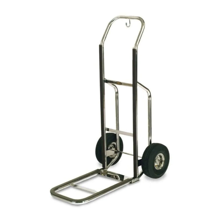 Forbes Industries 1555-PS 23.5" Bellman's Hand Truck Polished Stainless Steel,10" Black Pneumatic Wheels - The Horecastore