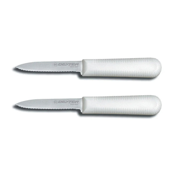 Dexter Russell 15663 Sani-Safe 2-Pack 3 1/4" Scalloped Paring Knives S104SC-2PCP