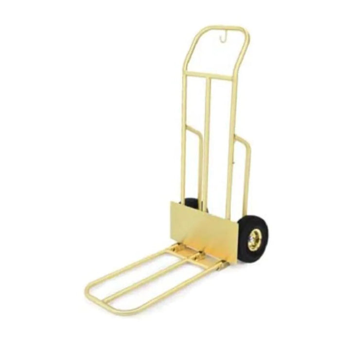 Forbes Industries 1566 29" Deluxe Handtruck, Brushed Brass, 10” Black Pneumatic Wheels