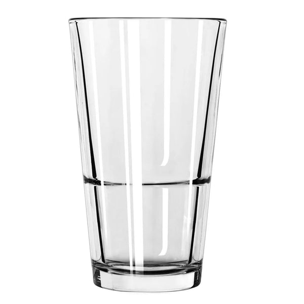 Libbey 15790 16 oz. Restaurant Basics Customizable Rim Tempered Stackable Mixing Glass / Pint Glass - Case of 24 Pcs