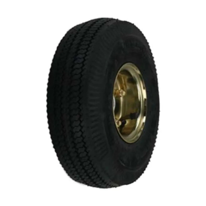 Forbes Industries 1660-WB 10” Black Full Pneumatic offset Wheel – Brass Plated Hub - The Horecastore