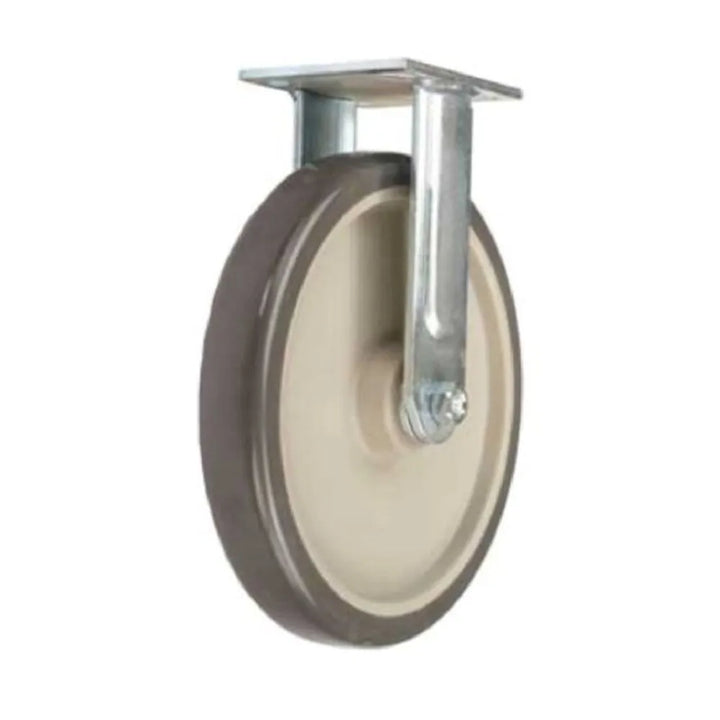 Forbes Industries 1666-R 10" Solid Gray Non-Marking Wheel & Zinc Plated Rigid Caster - The Horecastore