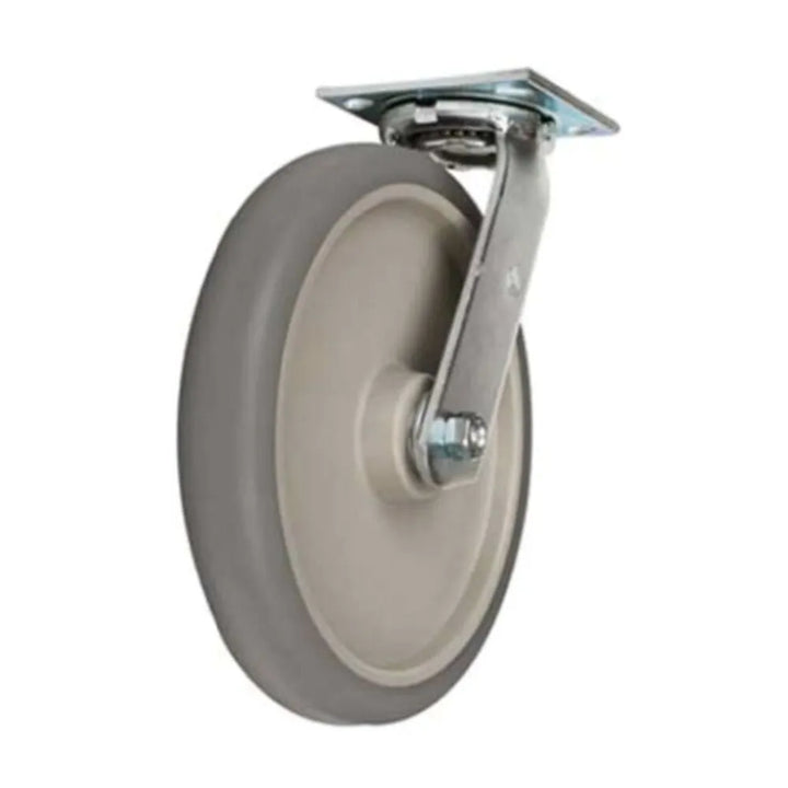 Forbes Industries 1666-S 10" Solid Gray Non-Marking Wheel & Zinc Plated Swivel Caster - The Horecastore