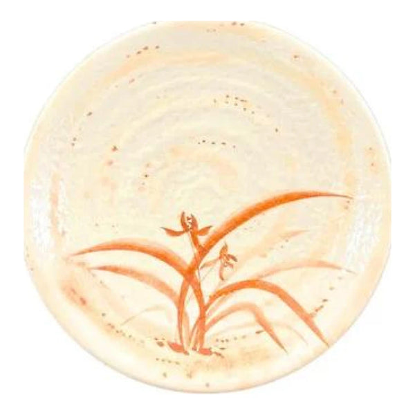 Thunder Group 1710 Gold Orchid 10 1/2" Melamine Round Plate, Pack of 12